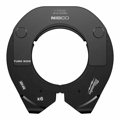 MILWAUKEE Press Ring: 4 in Pipe, Copper, For NIBCO - Rings for Extended Press Tools Only