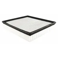 Rectangular panel cabin air filter with cellulose media. Designed to filter cabin air in Caterpillar buses, supporting driver and passenger comfort in heavy-duty vehicle applications