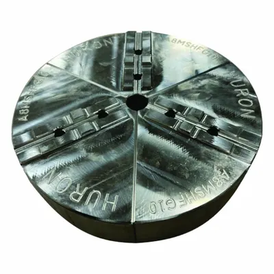HURON Lathe Jaw: Round, Tongue and Groove, Aluminum, For 6 in Chuck - Full-Grip Lathe Jaws