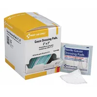 FIRST AID ONLY Gauze Pad: 2 in Dressing Lg, 2 in Dressing Wd, Gauze, Sterile, 50 PK (MPN H209)