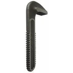 This hook jaw is a replacement component for pipe wrenches, constructed from alloy steel. It features a serrated jaw texture for gripping and turning pipes or round objects. Compatible with pipe wrench models 4YR94A and 4YR91B.