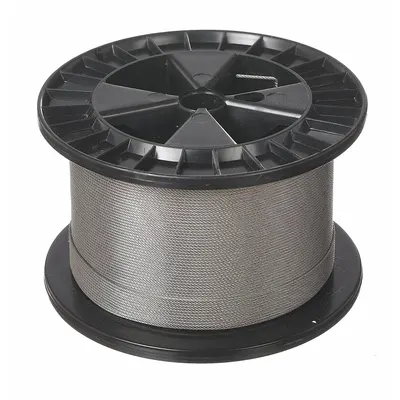 LEXCO CABLE Wire Rope: Stainless Steel, 7 x 7, 96 lb Working Load Limit, 250 ft Overall Lg - Corrosion-Resistant Stainless-Steel Wire Rope
