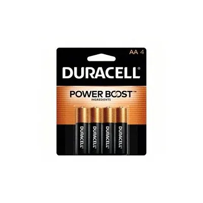 DURACELL Battery: AA, Premium, Alkaline, 1.5V DC, CopperTop