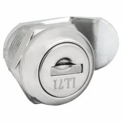 This steel lock is designed for use with Junior Size Latches on truck storage compartments. It features a silver finish and an overall height of 1 inch. One key is included. Typical applications include securing toolboxes, service bodies, and utility truck storage.