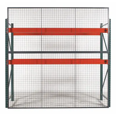 WIRECRAFTERS Aisle Guard: 1 Bays, 96 in x 1 1/4 in x 60 in, 10 ga, Steel, Powder Coated - Welded-Frame Wire Mesh Pallet Rack Back Guards