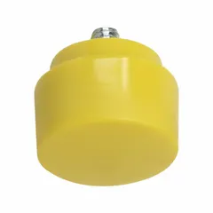 Threaded replacement tip head for hammers, made of extra hard nylon. Measures 1 inch in diameter with a 5/16-18 thread size. Suitable for applications requiring a non-marring striking surface, such as assembly and maintenance tasks.