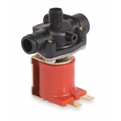 Plastic solenoid valve closed body for wash fountain mixing valve assemblies. Includes a 0.426 inch inner diameter O-ring. Used in commercial wash fountain systems to control water flow.