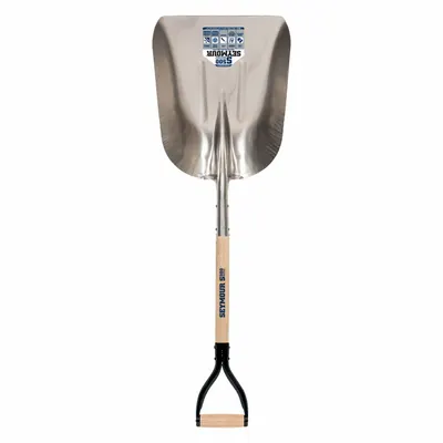 SEYMOUR MIDWEST Scoop Shovel: Aluminum, 15 1/2 in Blade Wd, 20 in Blade Lg, 0.8 in Gauge - Standard Scoop Shovels