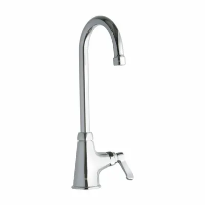 ELKAY Handle-Operated Faucet: Elkay, Brass, Centerset, Deck, 1 Mounting Holes - Centerset Kitchen Faucets