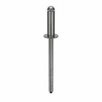 Inch-series blind rivet with a dome head, 0.153" diameter, 1 9/11" length, 17/32" body length, and 1 13/16" overall length. Supplied in a 500-piece pack. Used for fastening materials where only one side is accessible, common in sheet-metal assembly and general fabrication