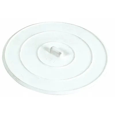 OEM Drain Stopper: 5 in Overall Dia, Rubber, White, Push and Pull - Stoppers & Plugs for Sink Drains