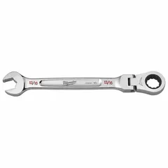 Chrome-finished wrench with a 13/16 in SAE 12-point ratcheting box end and overall length of 1 3/4 in. Used for tightening and loosening fasteners in mechanical and maintenance tasks.