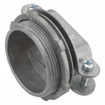 RACO Threaded Metal Connector: Die Cast Zinc, 1 1/4 in Trade Size, Clamp Style - Threaded Metal Connectors