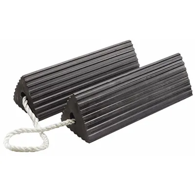 CHECKERS Wheel Chock: Rubber, 20 1/2 in Overall Lg, 11 in Overall Wd, 5 1/4 in Overall Ht - Aircraft Wheel Chocks