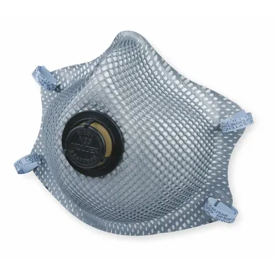 MOLDEX Disposable Respirator: Dual, Non-Adj, Molded Nose Bridge, Comfort, Gray - N95 Respirators with Exhalation Valve & Nuisance Odor Removal