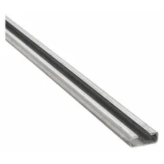 Steel channel rail for mounting Beta Clamp components. Compatible with part number 100R2. Used to organize and support hoses, tubes, and cables in industrial fluid-handling systems.