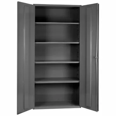 DURHAM MFG Storage Cabinet: 36 in x 24 in x 72 in, Swing Handle & Keyed, 14 ga Panel Thick - Industrial Shelf Cabinets
