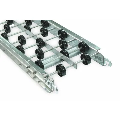 ASHLAND CONVEYOR Skate Wheel Conveyor: Light-Duty, Nylon, 10 in Between Frame Wd, 12 in Overall Wd - Light-Duty Rigid-Frame Skate Wheel Conveyors