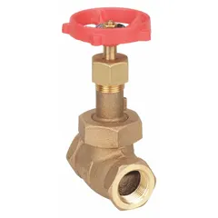 This bronze globe valve features a rising stem and Z-body design with female threaded connections. Suitable for general service applications including flow regulation and shut-off in piping systems.