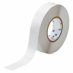 Precut label roll measuring 1/4 in x 1 1/4 in, made of polyimide with permanent adhesive and a white matte finish. Compatible with i7100 printer series. Suitable for durable identification in industrial electrical and control panel applications.