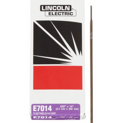 LINCOLN ELECTRIC Stick Electrode: Carbon Steel, E7014, 3/32 in x 14 in, 5 lb - Electrodes for High-Speed Welding