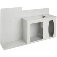 This wall-mounted station stores disposable masks in industrial and commercial settings. Constructed from powder coated steel with a Quartz Beige finish, it includes a locking lid for secure storage. Suitable for use in facilities requiring organized mask dispensing