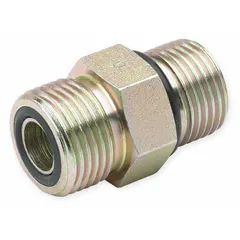 Steel O-ring face seal compression fitting from the Seal-Lok series. Thread size 9/16-18. Used to connect tubing to threaded ports in hydraulic and fluid-power systems, providing a leak-resistant seal.