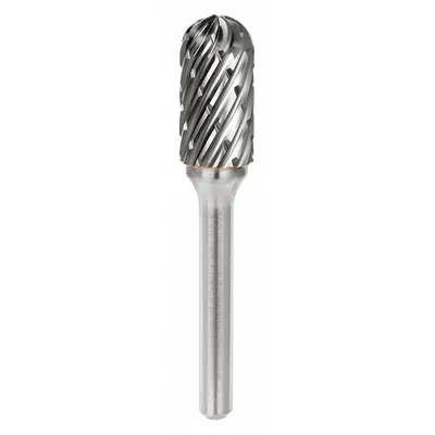 SGS PRO Carbide Bur: Ball-Nosed Cylinder, SC-5, Steel Cut, 1/2" x 1" Head - Steel-Cut Ball-Nosed Cylinder Burs