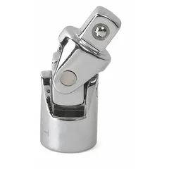 This 1/2" drive flex socket adapter features a square drive type and chrome finish. It provides a flexible pivot point between a ratchet and socket, enabling access to fasteners in confined or angled spaces. Suitable for automotive, industrial, and mechanical applications where straight-line access is limited.