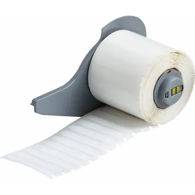 BRADY Wraparound Label: 1/4 in x 1 29/32 in, Nylon, Black on White - Brady Precut Label Roll Cartridges