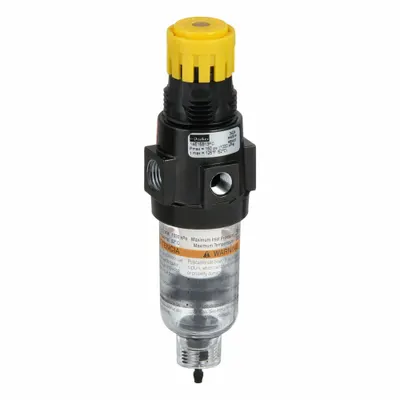 Parker Filter Regulator: 14 Series, 1/4 in NPT, 18 scfm, 5 micron, 0 psig to 125 psig - Parker FRL Air Filter/Regulators