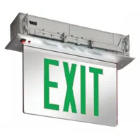 Exit Sign: 2 Faces, Green, Aluminum, Universal Field Selectable Chevrons, LED, Silver (MPN EDGR 2 GMR EL)