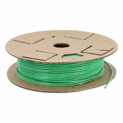 Polyurethane tubing with 1/8 in inner diameter and 1/4 in outer diameter, supplied in a 500 ft length. Green color, Shore A 90 to 95 hardness, rated for 250 psi maximum operating pressure at 180°F. Suitable for pneumatic and fluid transfer applications in industrial automation, robotics, and packaging.