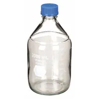 KIMBLE Media Bottle: 2 L, Screw-On, GL 45, 260 mm, Colorless, Closure Included, Wide Mouth Size (MPN 14395-2000)