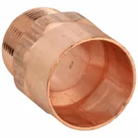 Wrot copper sweat fitting adapter with cup x MNPT connections. Cup end joins 1-1/2 in CTS copper tube by soldering; male NPT end threads into 2 in pipe fittings. Used to transition between copper tubing and threaded pipe in plumbing and HVAC systems