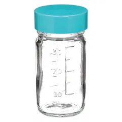 Clear Wide Mouth Round Glass Lab Bottle, 30 mL, 33-400, Colorless, 48-Pack