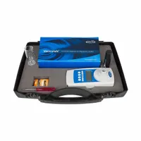 This test kit measures peracetic acid concentration in water over a range of 0 to 5 ppm. It includes a Light Shield and provides 30 tests per kit. Sensitivity is ≤0.10 ppm at 0 ppm, ±0.12 ppm at 0.40 ppm, ±0.25 ppm at 1.25 ppm, and ±0.38 ppm at 3.75 ppm. Used for monitoring disinfection and sanitation processes in water treatment applications