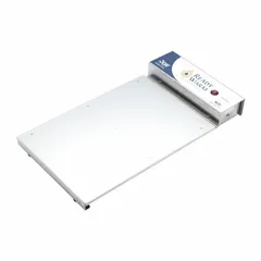 Rectangular hot plate with a 12 x 18 inch plate surface and digital display. Operates on 100-240V AC with a US Standard plug. Used for uniform heating in laboratory settings, including sample preparation, evaporation, and chemical reactions. No timer or hot surface warning indicator.