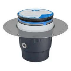 This ZURN height adjustable floor drain is made of cast iron with a No Hub connection for 3 in nominal pipe size. It includes a decorative polished top in Silver and a 5 in grate. Suitable for use in tiled shower floors and other commercial or residential drainage applications where height adjustment is needed.