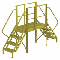TRI-ARC Crossover Bridge: 3.3 ft Platform Ht, Steel, 1,000 lb Load Capacity, Serrated, 4 Steps (MPN 7CY80)