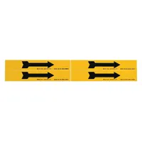 Pipe Marker: Yellow, Black, 7 in Wd, Vinyl, 7 in Roll Wd, 1 1/8 in Lg (MPN 93242)