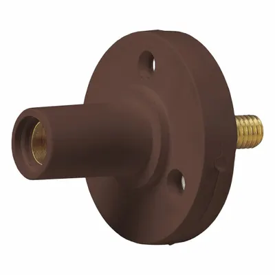 LEVITON Single Pole Receptacle: Brown, Straight Taper Nose Mating, Threaded Stud Termination - Receptacles with Threaded Stud Terminations
