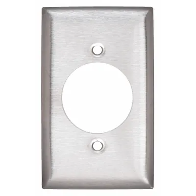 HUBBELL Wall Plate: Single Circular Opening, 1 Gang, Silver - General Purpose Wall Plates