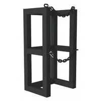 This vertical gas cylinder rack from DURHAM MFG is designed to safely secure a single cylinder. With dimensions of 16 inches by 12 inches by 30 inches, it features a powder-coated black finish. Suitable for industrial, laboratory, or workshop environments where organized cylinder storage is required