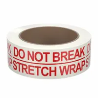 This preprinted packing tape from TAPECASE is designed for securing cartons and labeling shipments. The message 'Do Not Break Stretch Wrap' alerts handlers to avoid damaging stretch-wrapped loads, reducing product damage and rework in logistics operations. The tape measures 2 inches wide, 55 yards long, and 1.9 mil thick