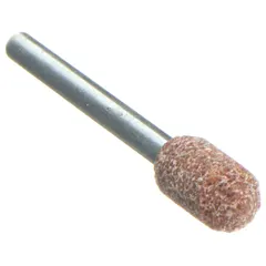 This NORTON mounted point features a 60 grit aluminum oxide abrasive in a B54 shape, designed for general purpose deburring, blending, and finishing on carbon steel. It is suited for contour work and detail grinding in metal fabrication and maintenance applications.