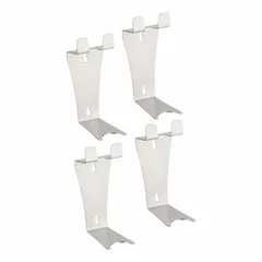 Stainless steel bracket for wall mounting of drum pumps. Provides secure support for pump installation in fluid transfer setups. Corrosion-resistant construction suitable for industrial and workshop environments.