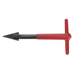 This steel extraction tool is designed for removing damaged helical inserts from threaded holes. It is compatible with M20 to M39 internal and external right-hand threads and 18-8 stainless steel inserts. The tool has a 5-inch overall length and is suitable for repair and maintenance applications in industrial machinery.