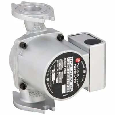 BELL & GOSSETT Circulating Pump: 1/8 hp HP, 115V AC, Stainless Steel, 1, 22 gpm, 15 ft Max. Head - General-Purpose Inline Circulator Pumps