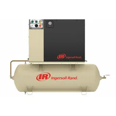 Horizontal rotary screw air compressor, 15 hp, 47.3 cfm, with 80-gallon tank. Operates on 575V AC three-phase power. Designed for continuous-duty industrial applications such as powering pneumatic tools, automation equipment, and air-operated machinery. Supplied without a dryer.